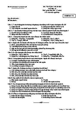 Đề kiểm tra trắc nghiệm môn Lịch sử Lớp 10 - Mã đề 357